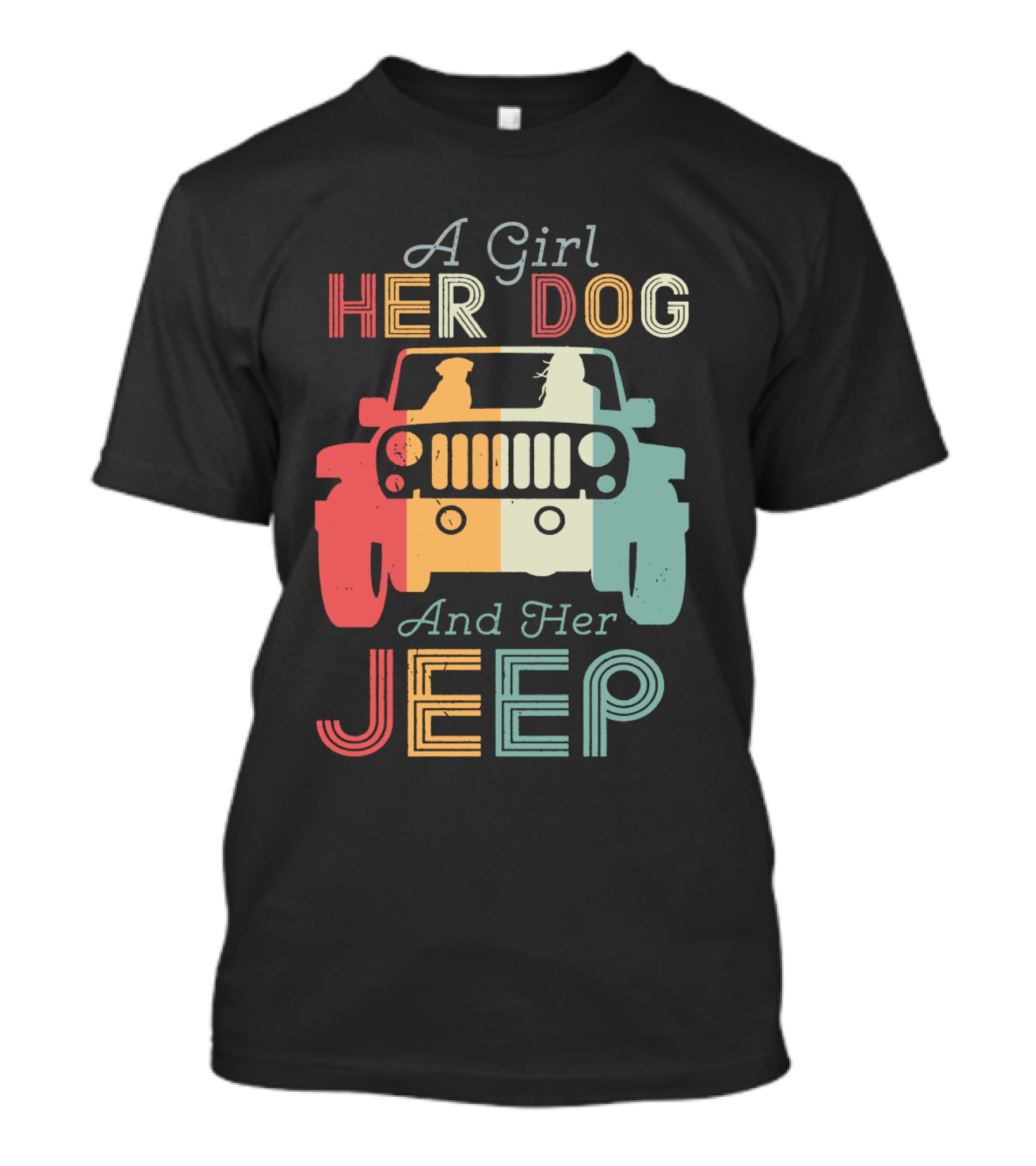 A Girl Her Dog And Her Jeep T-Shirt