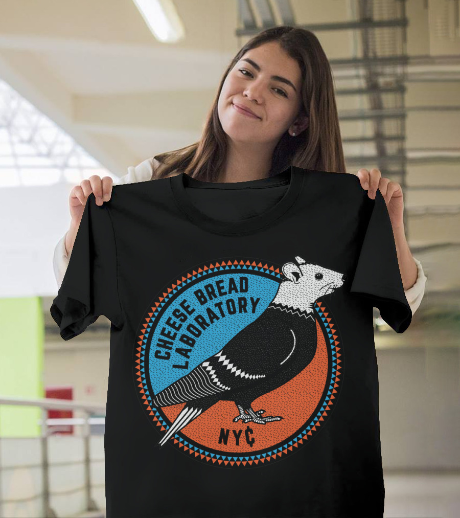 Cheese Bread Laboratory NYC Rat Emblem Circular T-Shirt