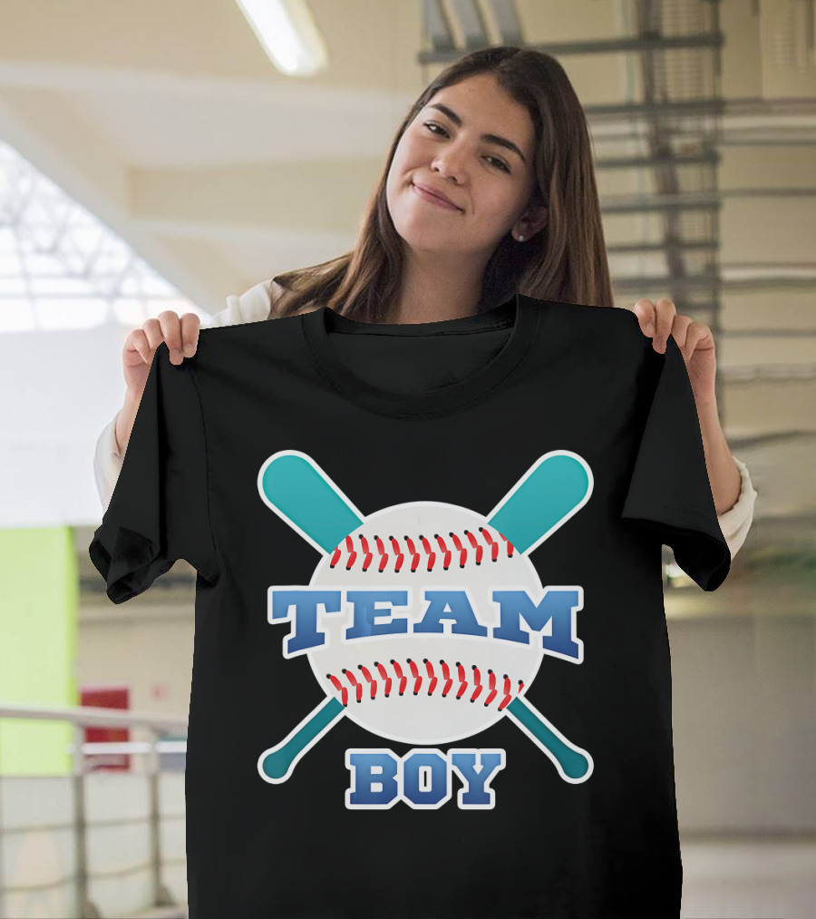 Baby Gender Reveal Party Team Boy Baseball T-Shirt