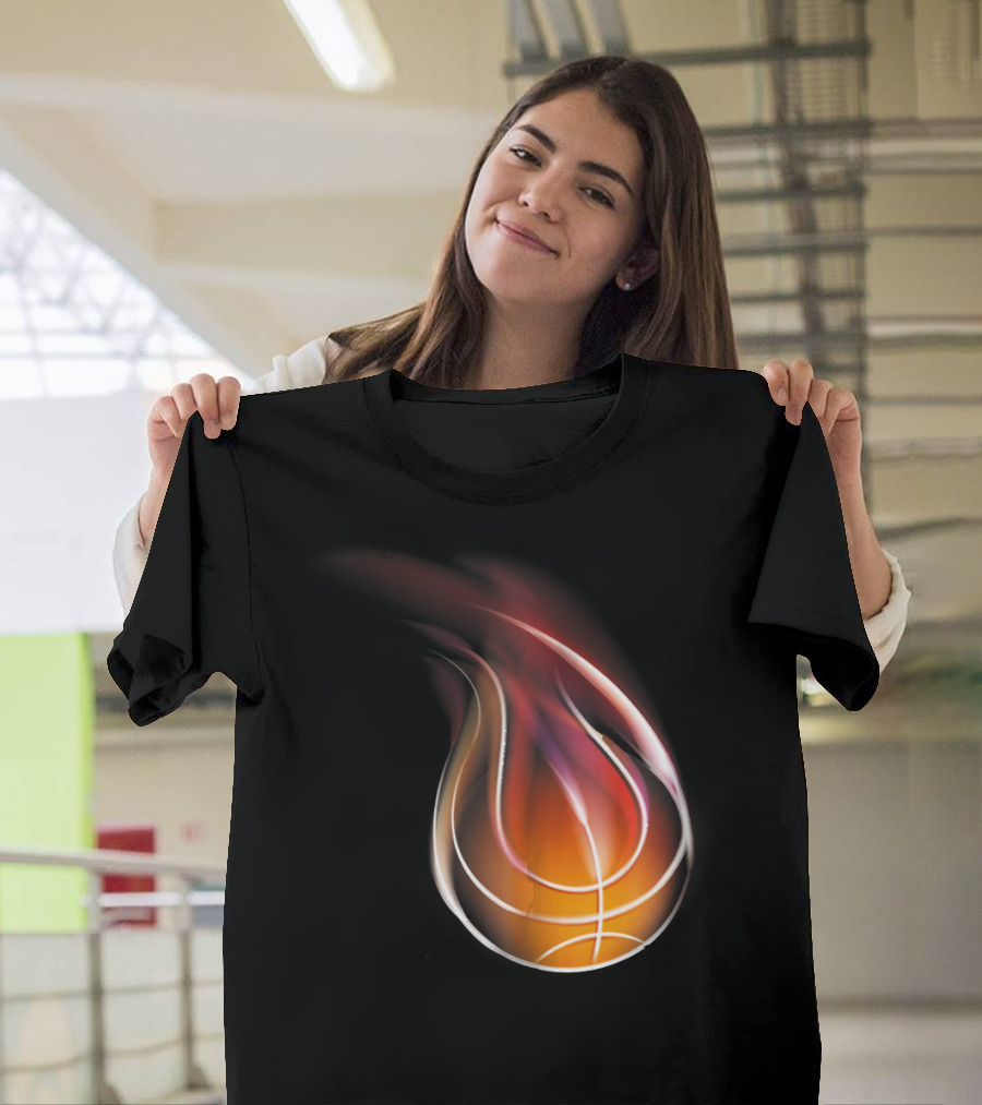 Basketball Flame in Fiery Motion T-Shirt