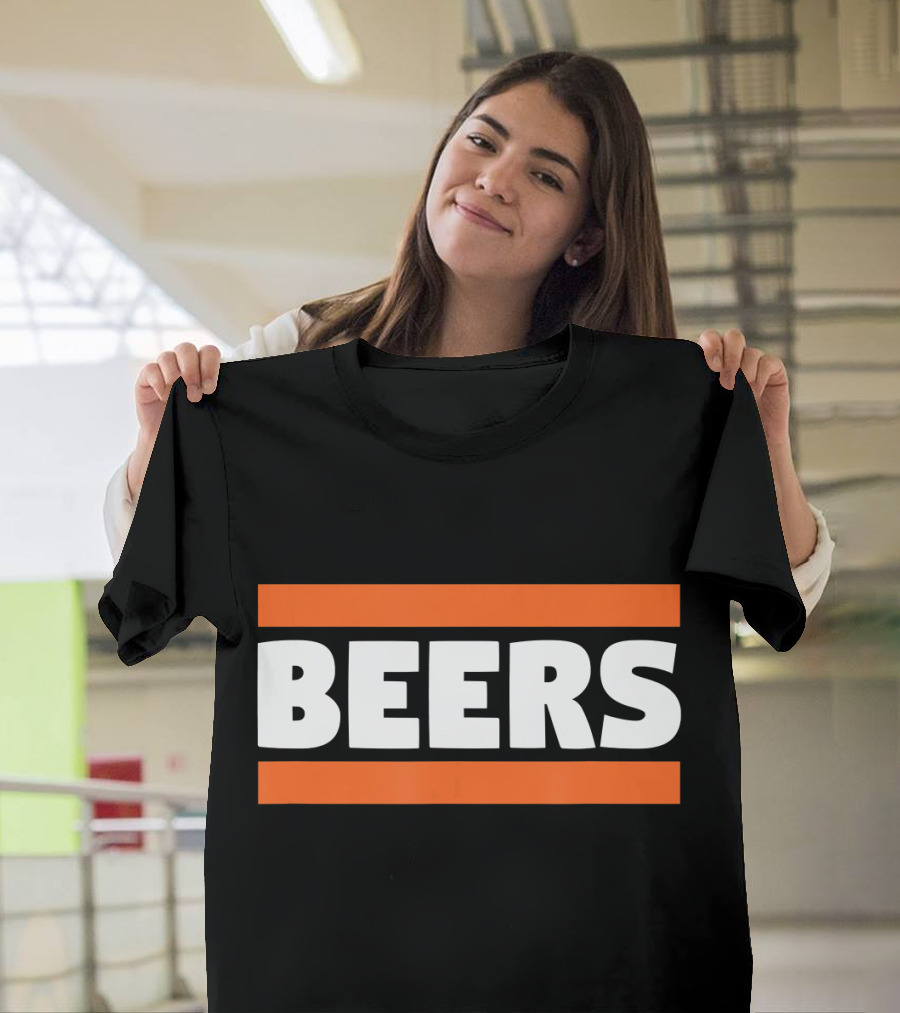 BEERS Bold Blue and Orange Party Humor T-Shirt
