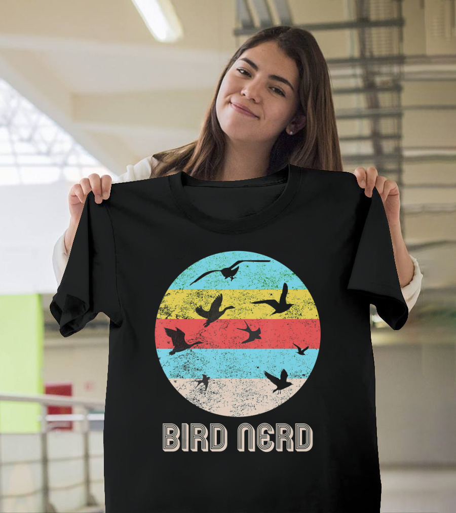 Bird Nerd Retro Birds in Flight T-Shirt