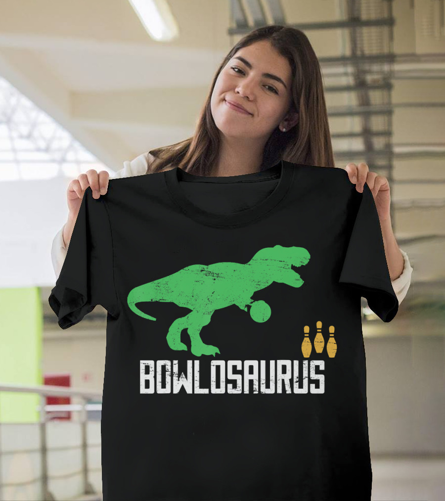 Bowlosaurus Bowling Bowler Dinosaur Player T-Shirt
