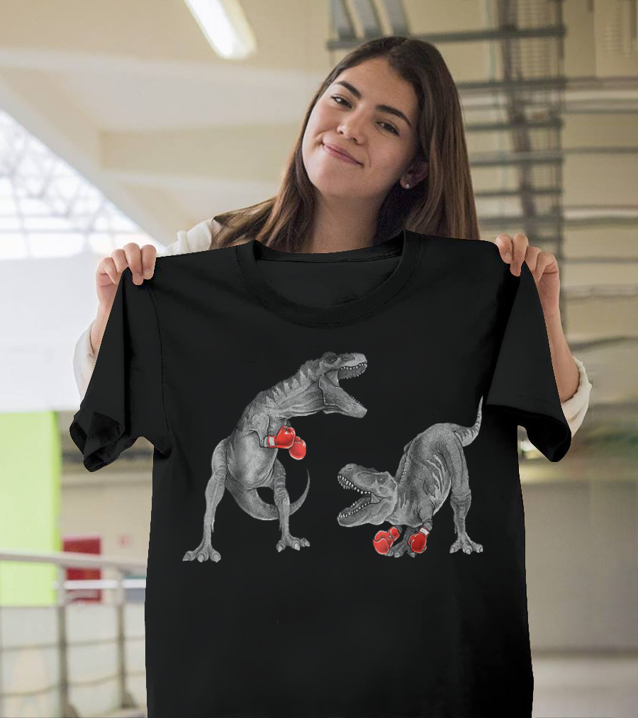 BOXING DINOSAUR T-REX WITH RED GLOVES FACE-OFF T-Shirt