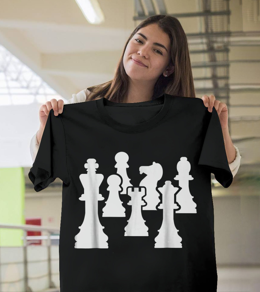 Chess Pieces Strategic Game Icons T-Shirt
