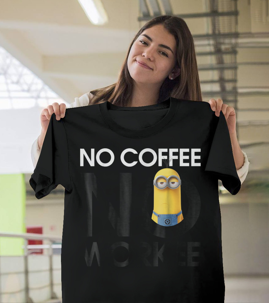 Despicable Me Minions No Coffee No Workee Minion Face T-Shirt