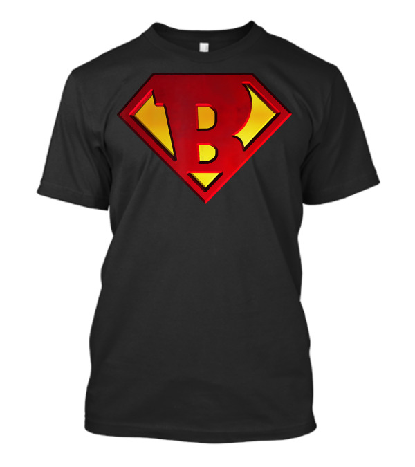 Funny Super Hero B Shield T-Shirt