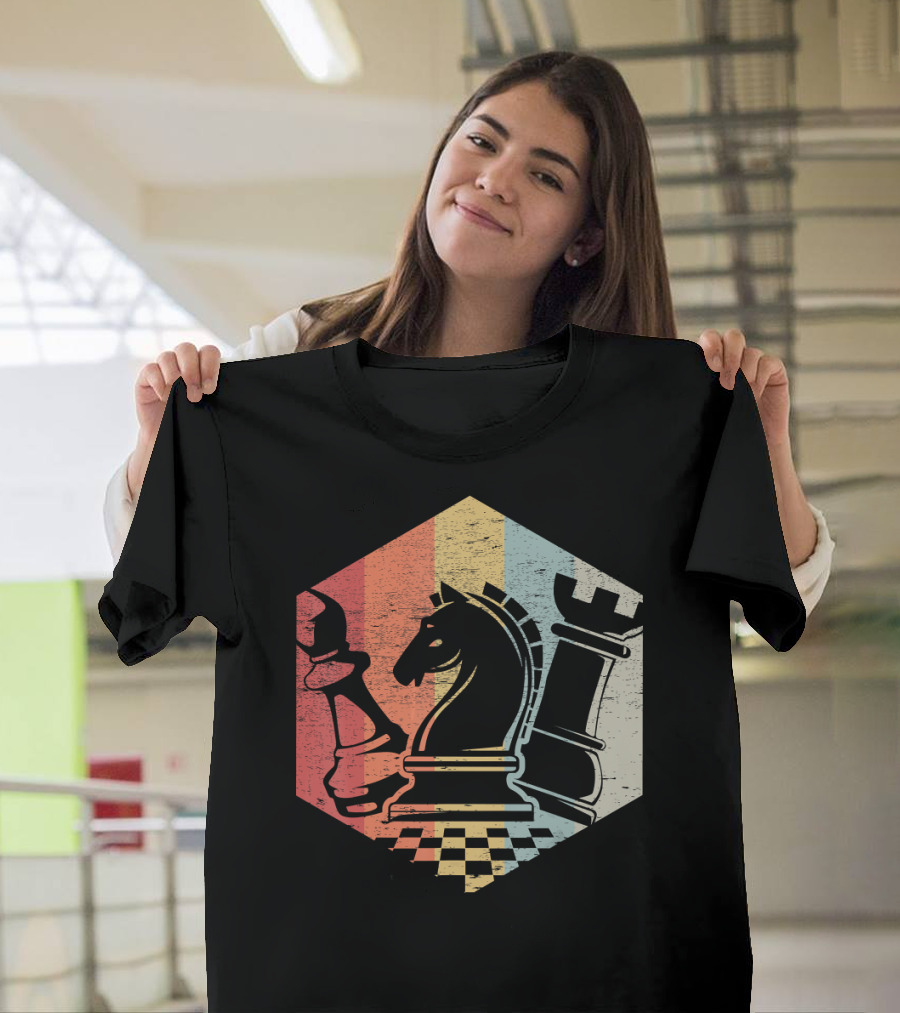 Retro Funny Chess Bishop Knight Rook T-Shirt