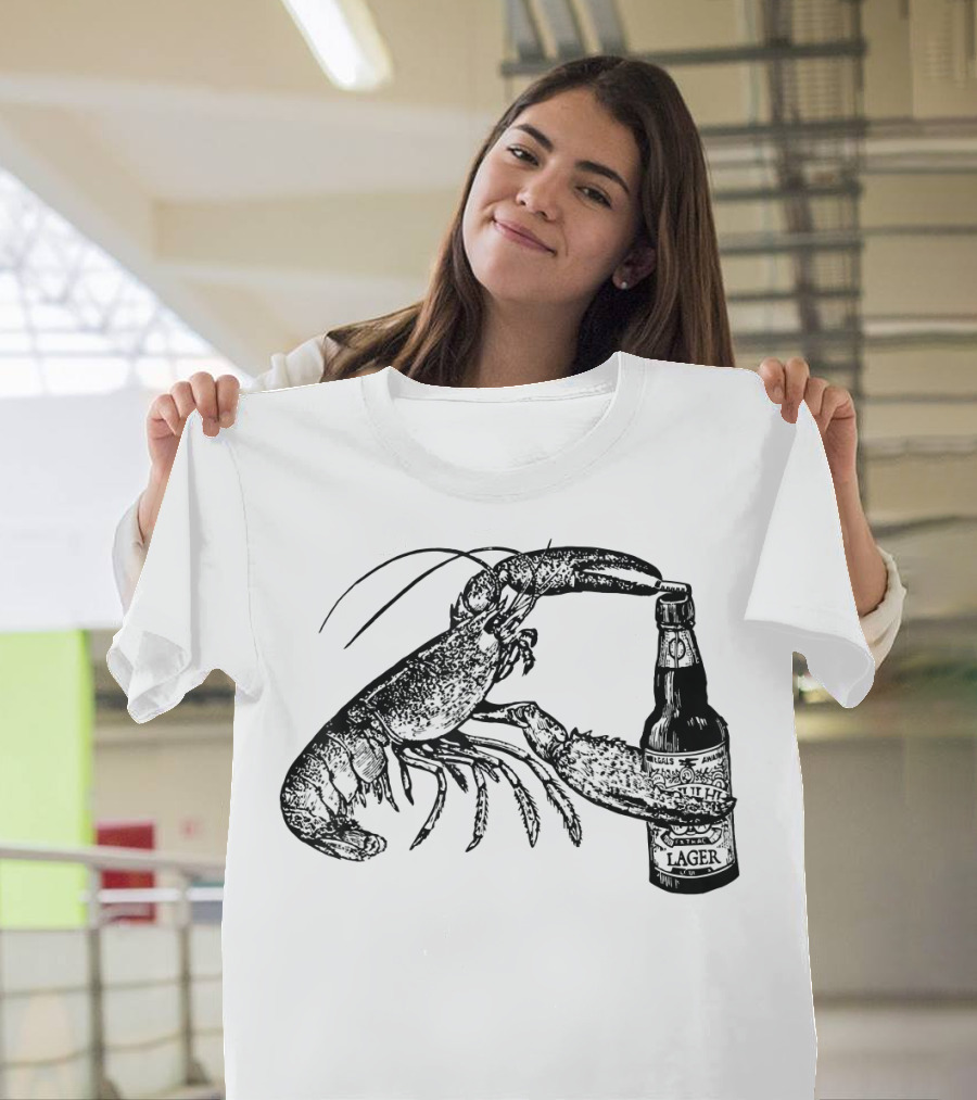 Beer Drinking Lobster Enjoying Craft Lager T-Shirt