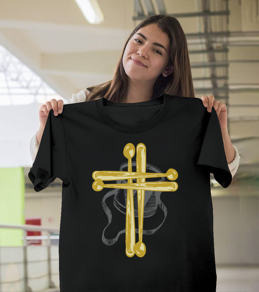 Christian Drummer Drum Sticks Cross Drummer Drums T-Shirt