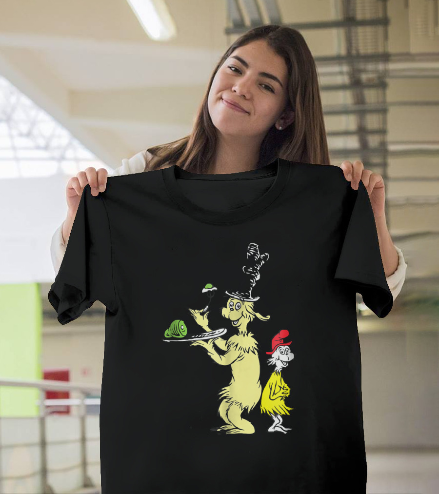 Dr. Seuss Green Eggs and Ham Sam I Am Yellow Creature with Hat T-Shirt