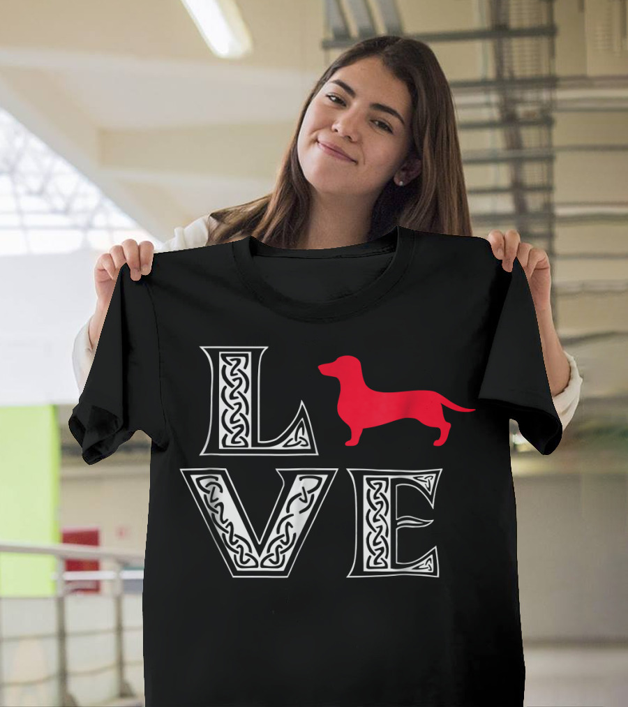 I Love Dachshund Heart Funny Pet T-Shirt