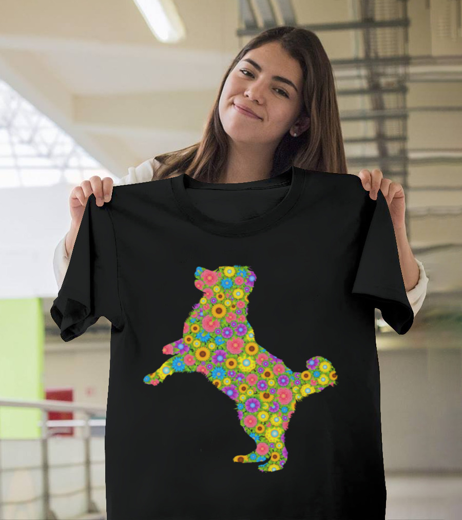 Colorful Floral Bernese Mountain Dog T-Shirt