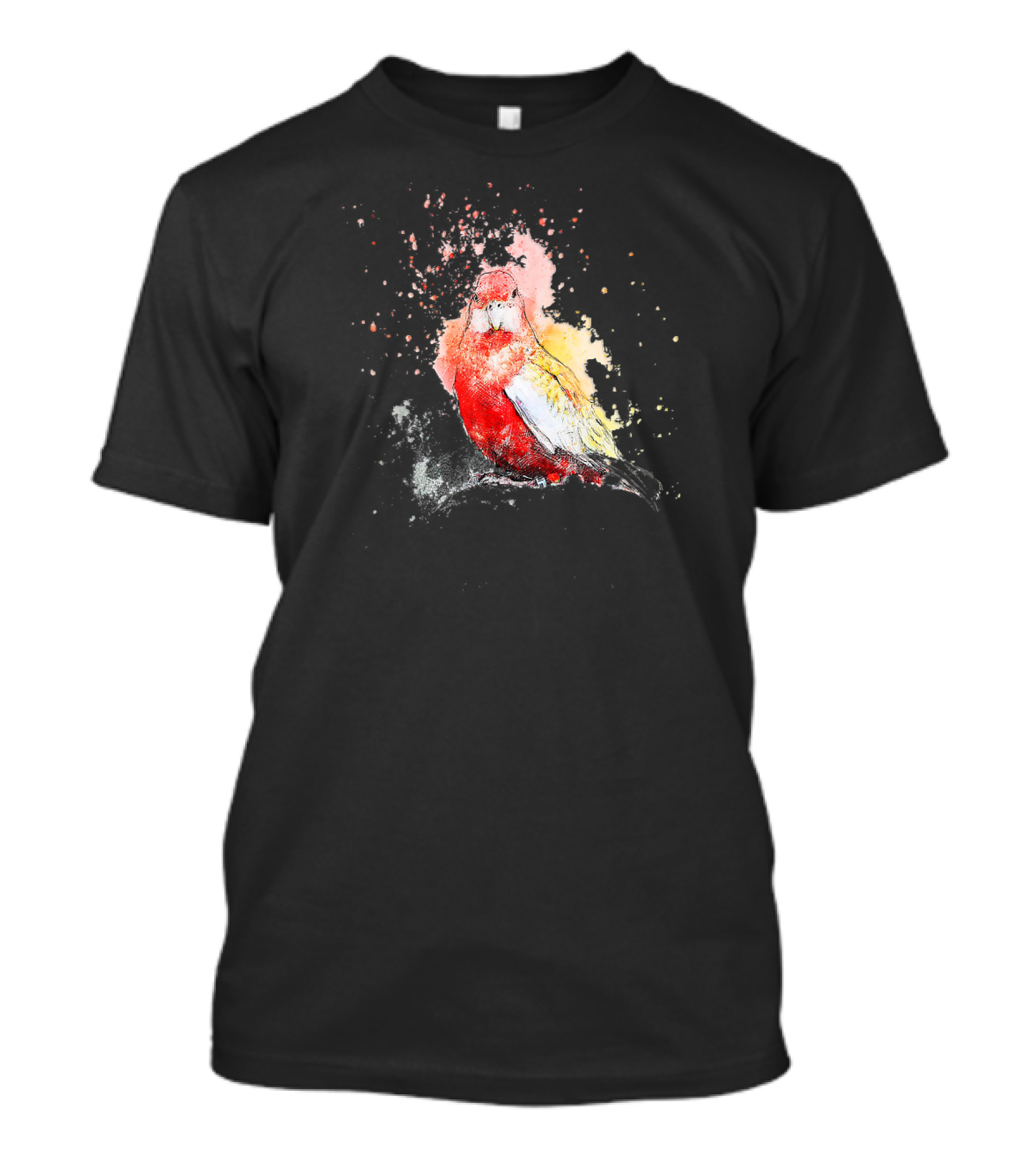 Vibrant Watercolor Parakeet Burst T-Shirt