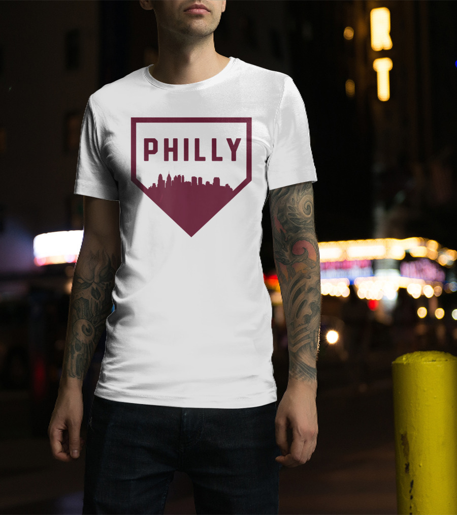 Philly Home Baseball Skyline Cool Philadelphia T-Shirt