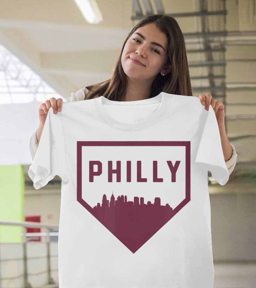 Philly Home Baseball Skyline Cool Philadelphia T-Shirt
