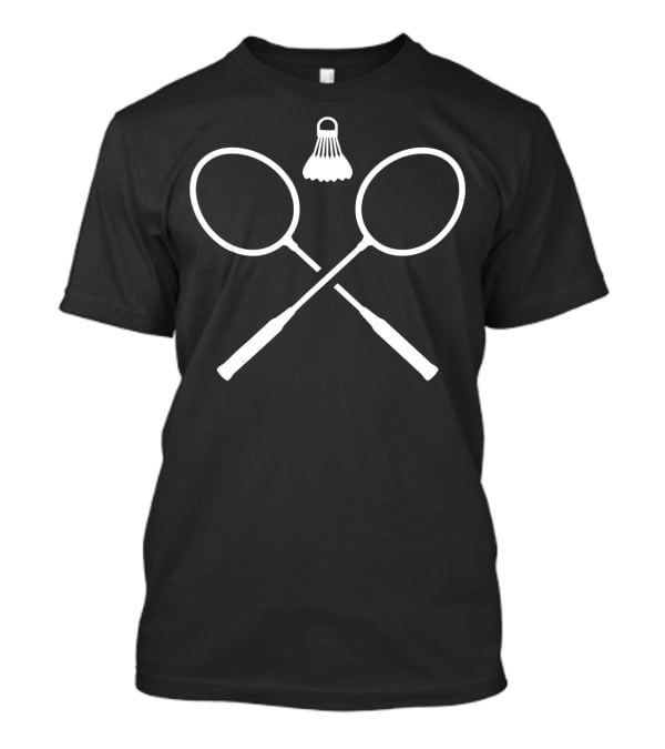 Crossed Badminton Rackets And Shuttlecock T-Shirt