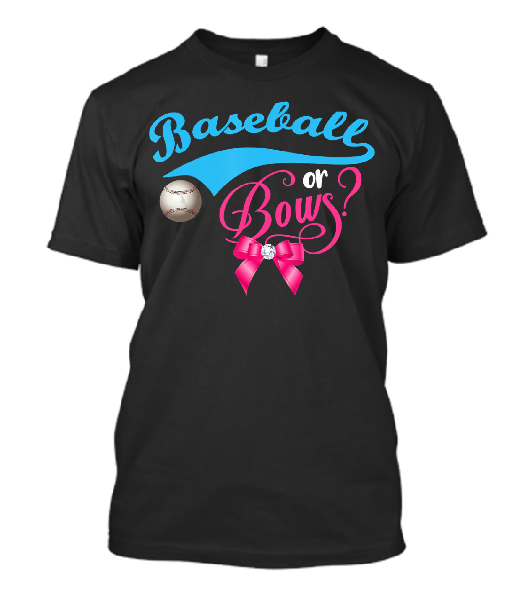 Baseball Or Bows Gender Reveal Party T-Shirt