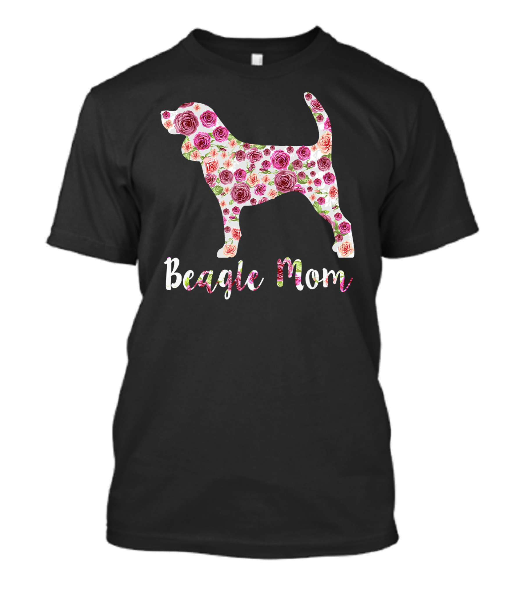 Beagle Mom Floral Roses T-Shirt
