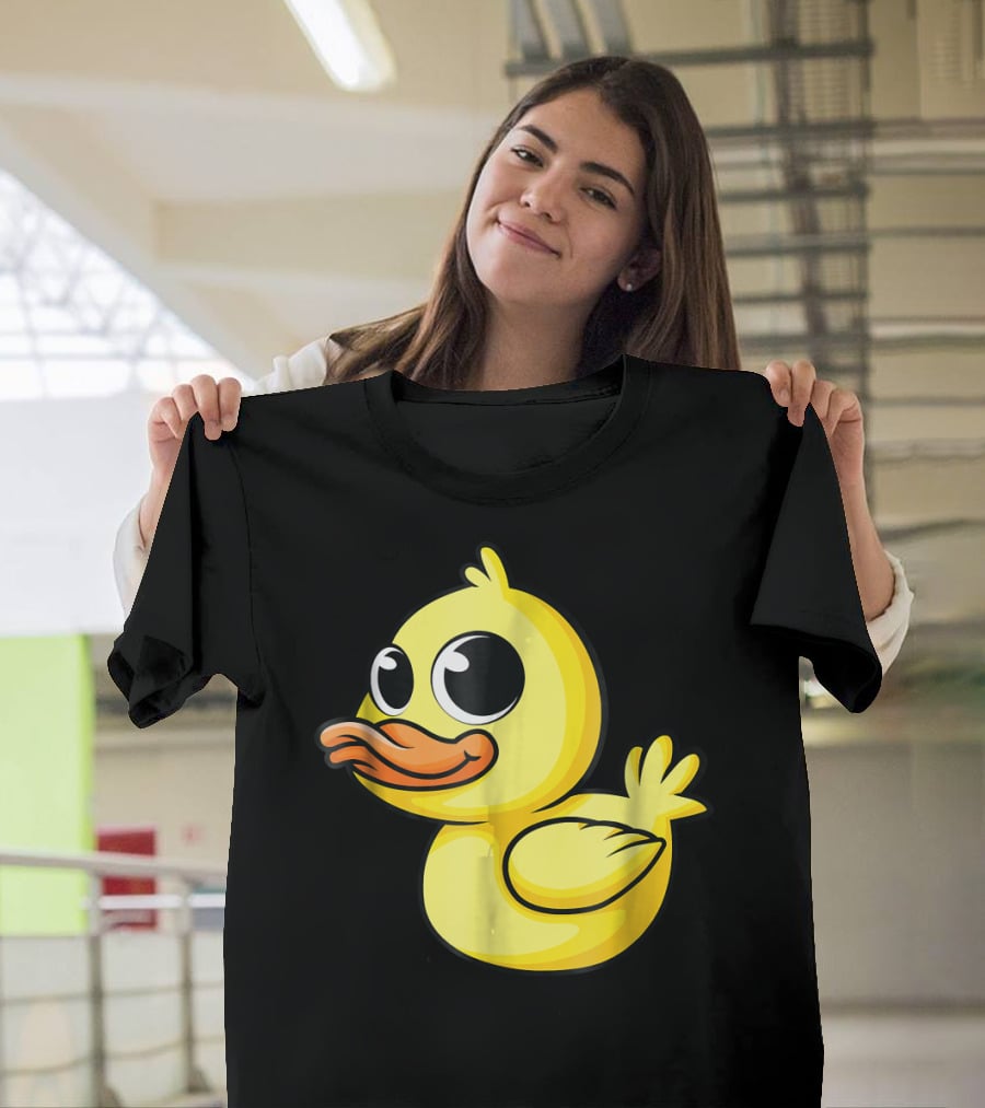 Cute Yellow Cartoon Duckling Baby Duck Bird T-Shirt