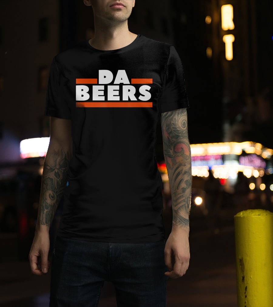 DA BEERS Chicago Bears Parody Orange And Blue Drunk Tailgate T-Shirt