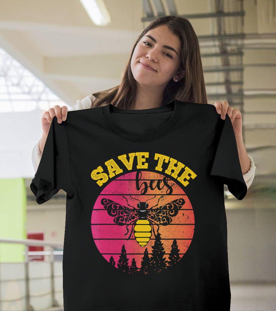 Save The Bees Distressed Honey Bee Lovers T-Shirt