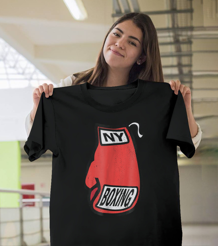 NY Boxing Distressed Red Glove T-Shirt