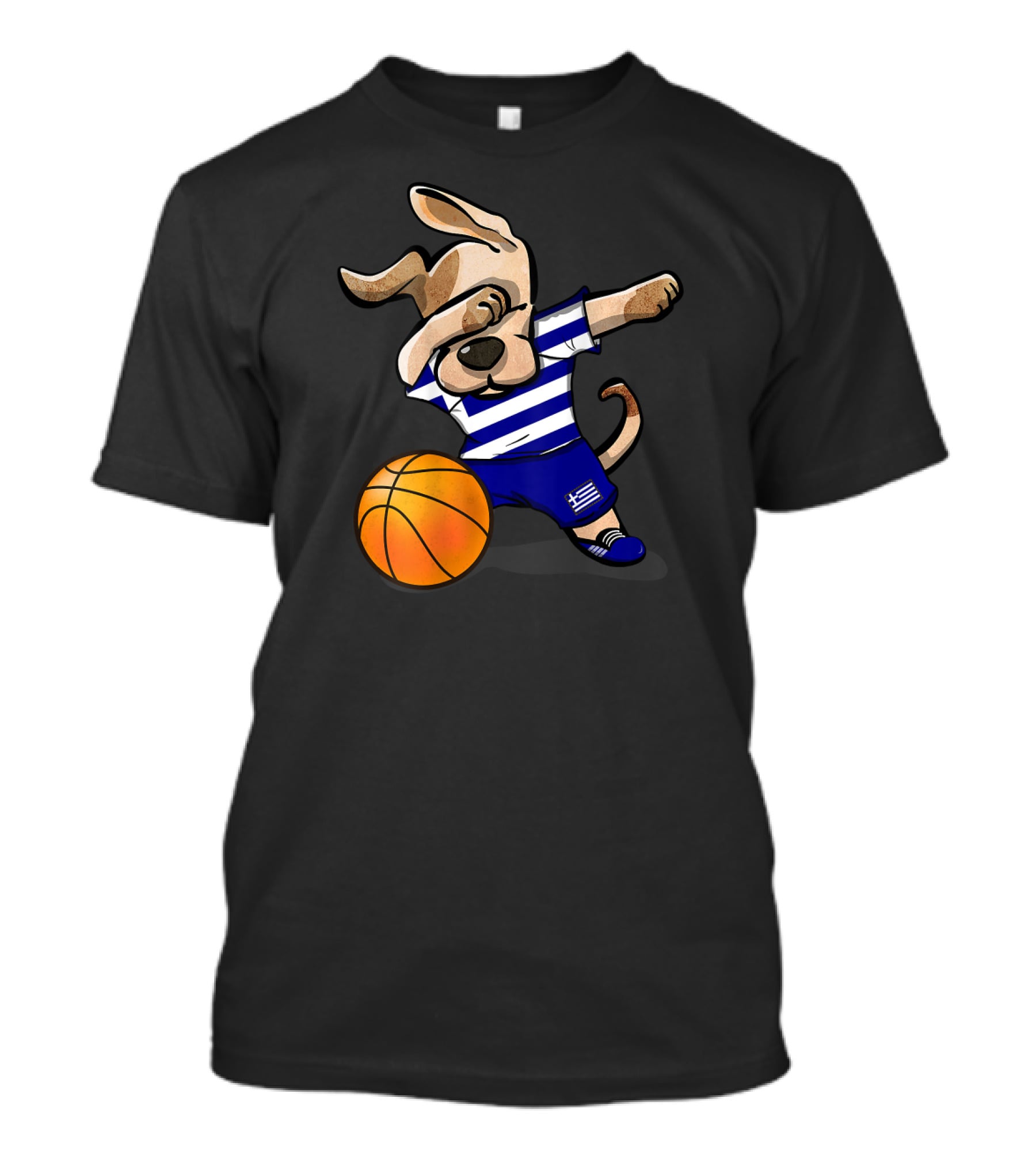 Dog Dabbing Basketball Greece Greek Jersey T-Shirt