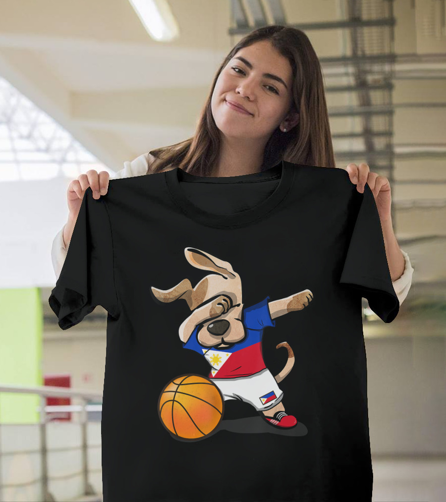 Dog Dabbing Basketball Philippines Jersey Flag T-Shirt