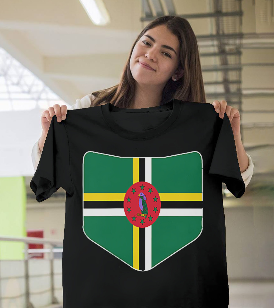 Dominica Flag with Printed Dominic Emblem T-Shirt
