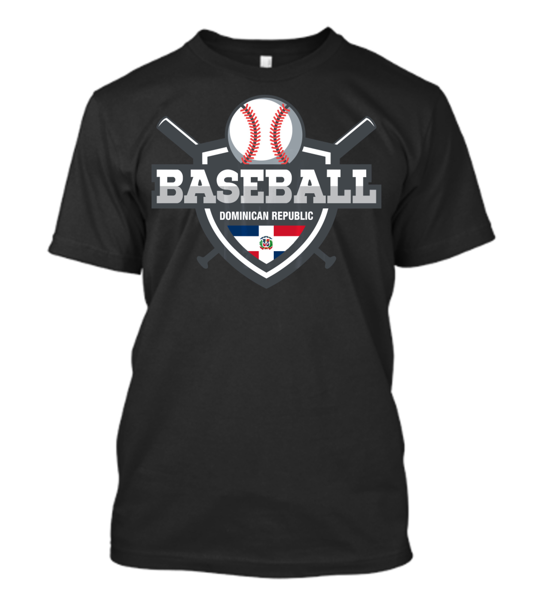 Dominican Republic Baseball Shield With Bats And Flag T-Shirt