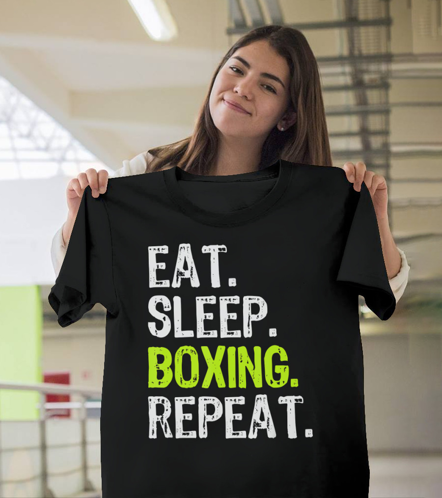 Eat Sleep Boxing Repeat Funny Coach T-Shirt