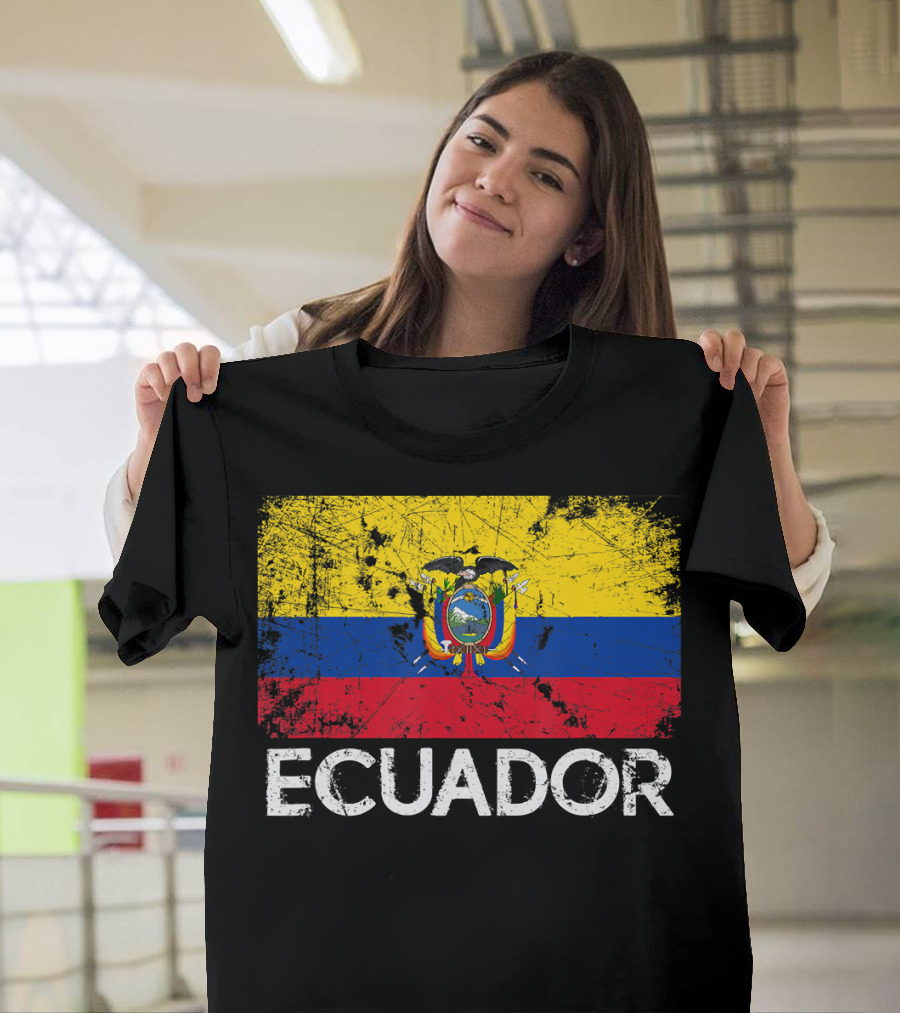 Ecuador Vintage Flag Grunge T-Shirt
