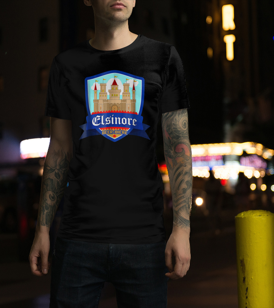 Elsinore Beer Biere Funny 80s Castle Crest T-Shirt