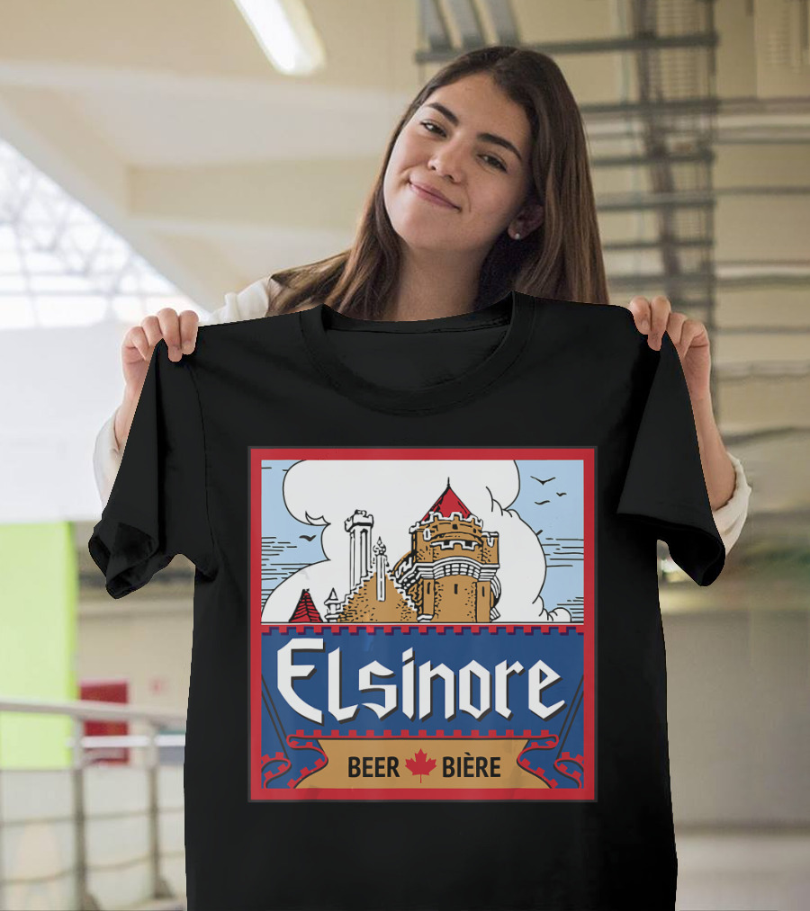 Elsinore Beer Bière Castle Design With Maple Leaf T-Shirt