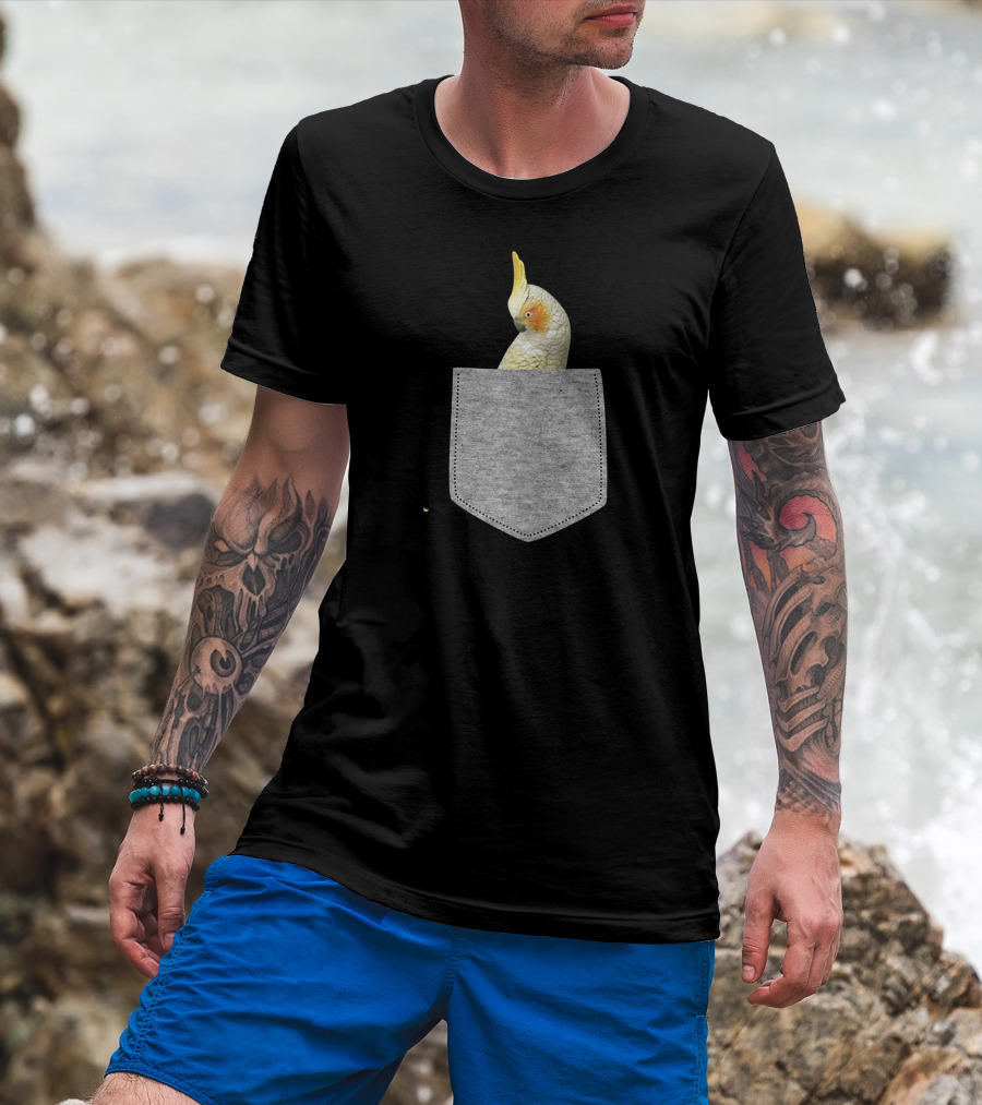 Fake Pocket Cockatiel Bird Novelty T-Shirt