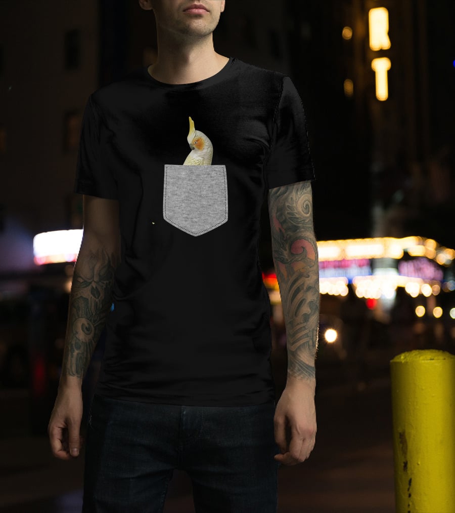 Fake Pocket Cockatiel Bird Novelty T-Shirt