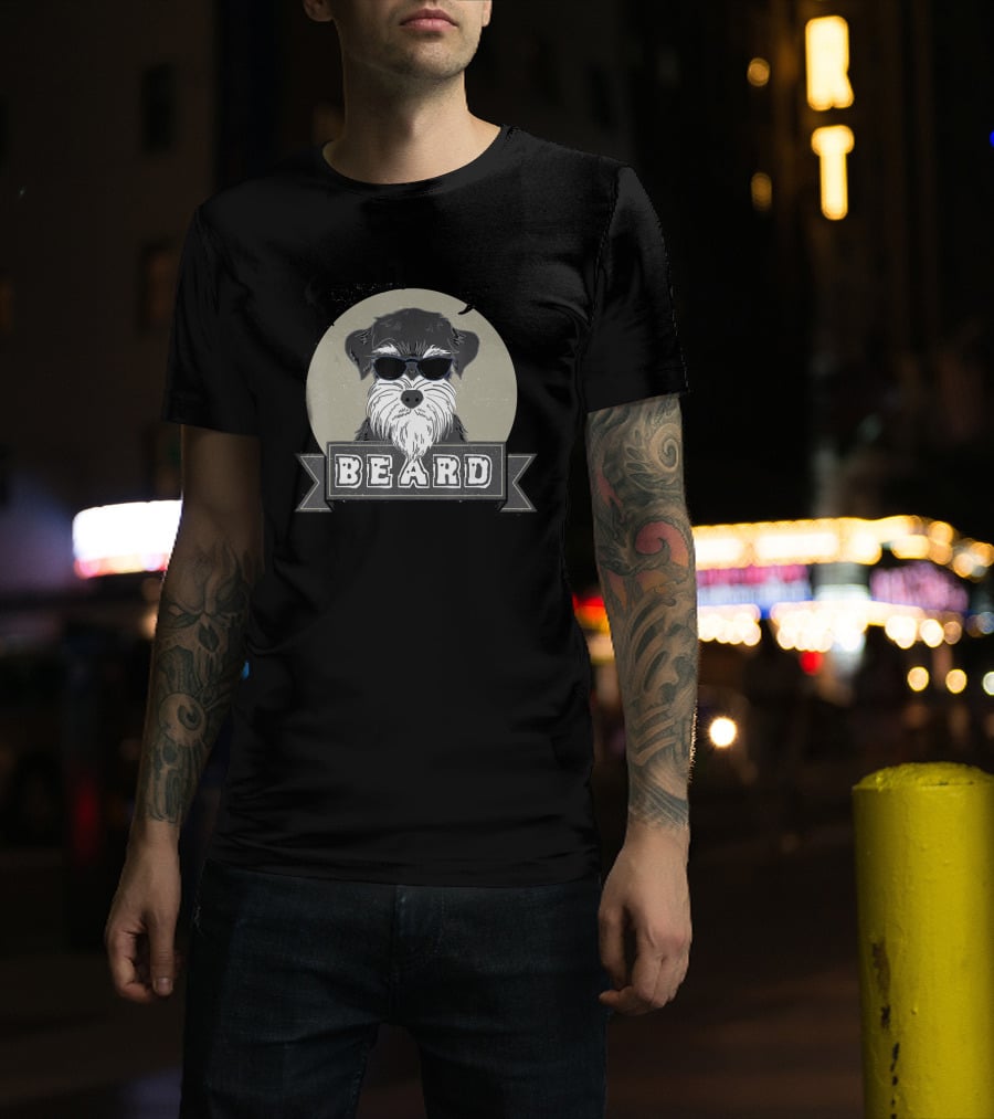 Fear The Beard Schnauzer Sunglasses Funny Love T-Shirt