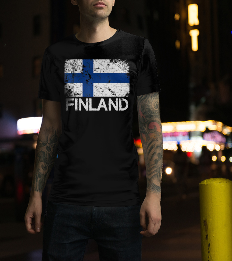 Finnish Flag Finland Vintage Made In Finla T-Shirt