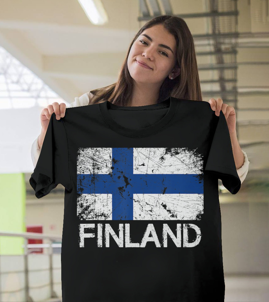 Finnish Flag Finland Vintage Made In Finla T-Shirt