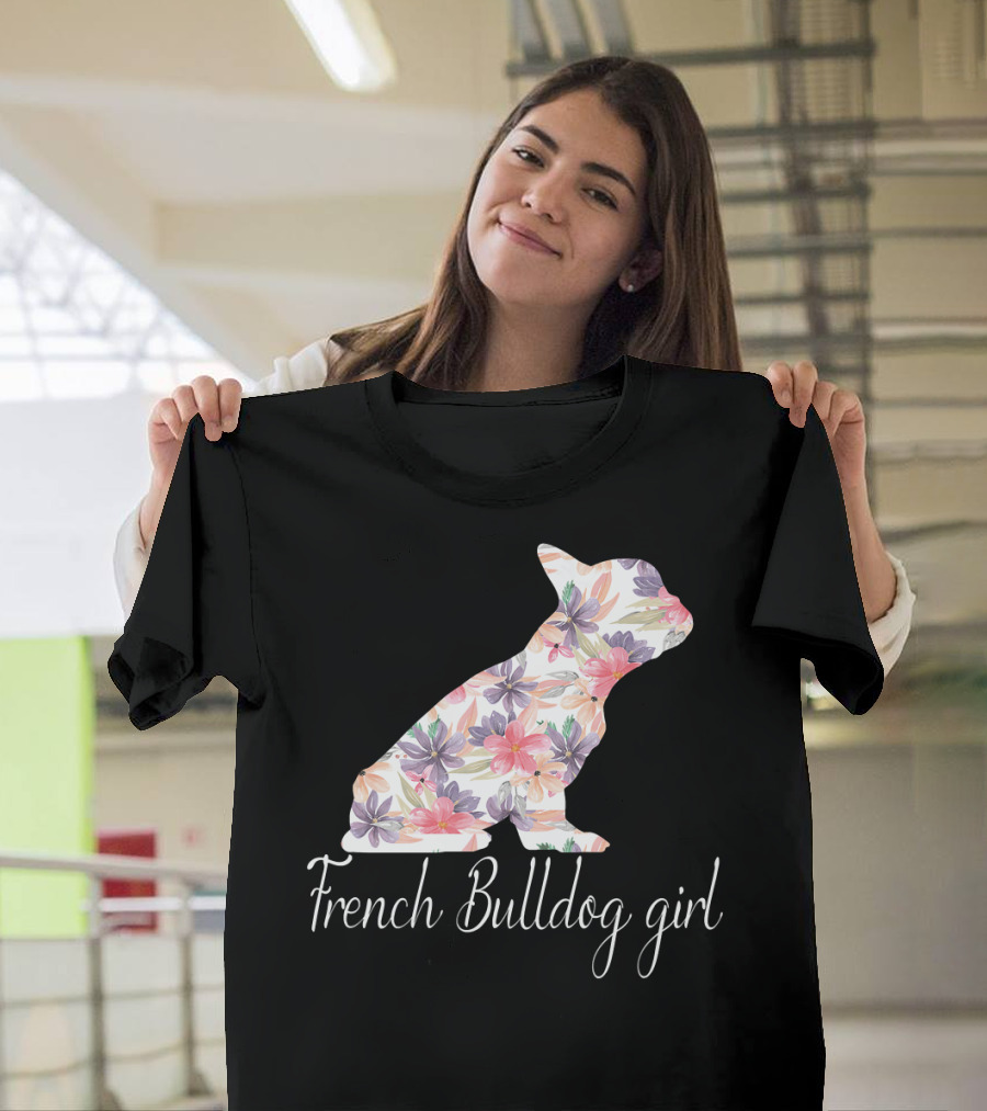 Floral French Bulldog Girl Love T-Shirt