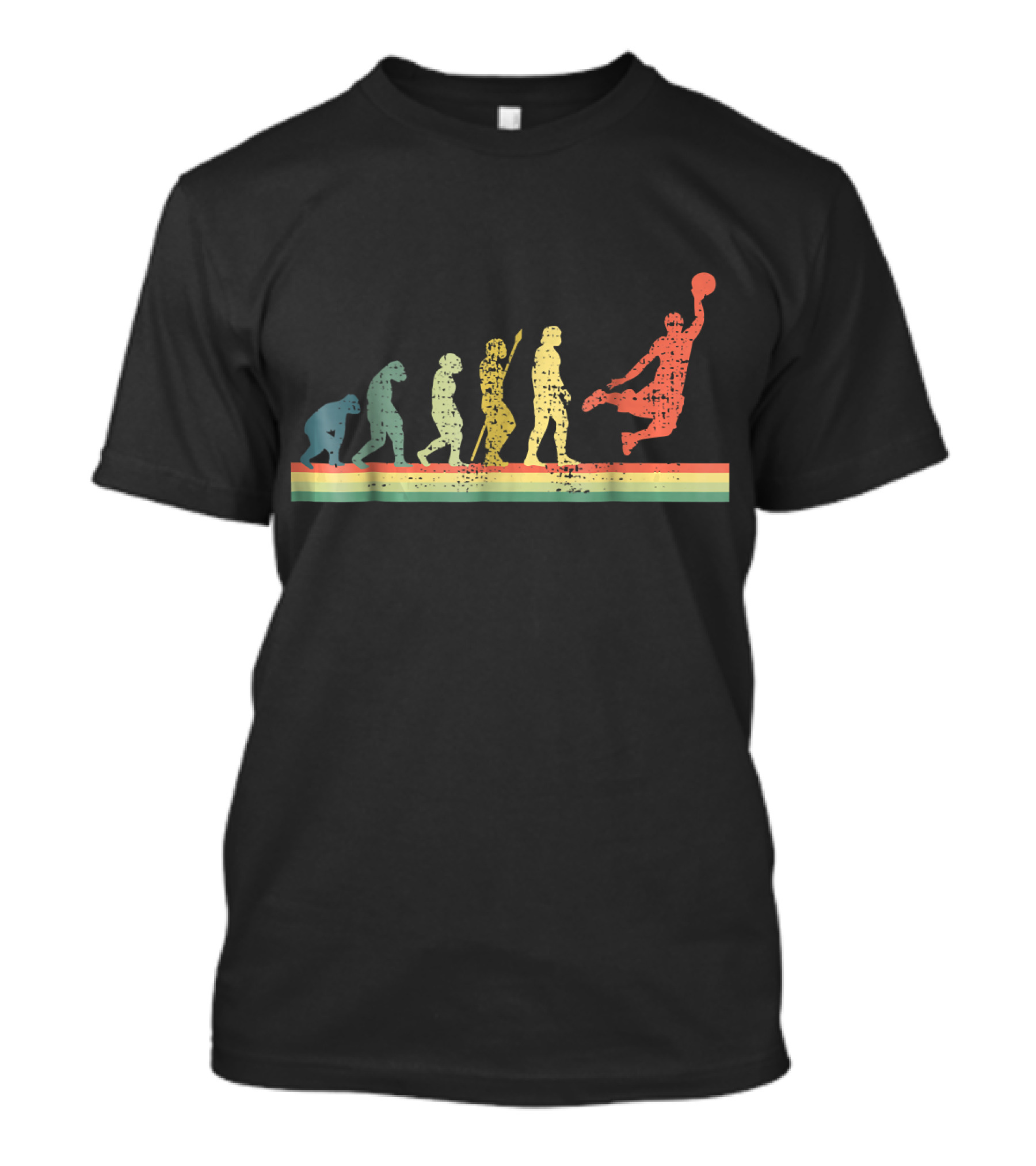 Evolution Of Basketball Player Silhouette Path T-Shirt