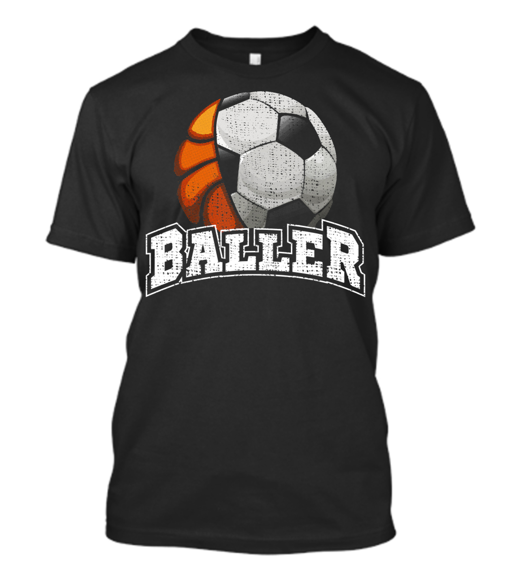 Baller Funny Basketball Soccer Player Fusion T-Shirt
