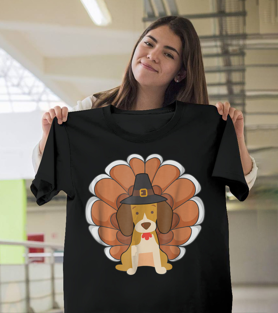 Funny Beagle Turkey Thanksgiving Hat Humor T-Shirt
