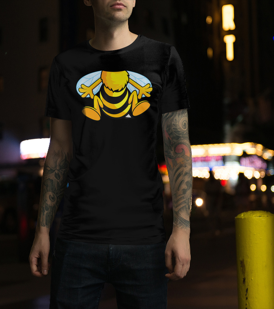 Funny Bee Costume Easy Honeybee Hall Buzzing Bumblebee Stripes T-Shirt