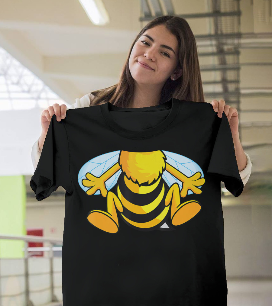 Funny Bee Costume Easy Honeybee Hall Buzzing Bumblebee Stripes T-Shirt