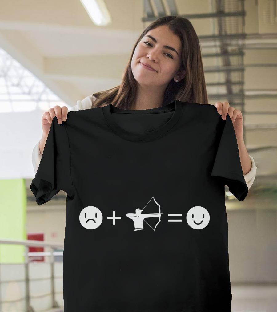 Funny Bow Hunting Archery Equation Emoji T-Shirt