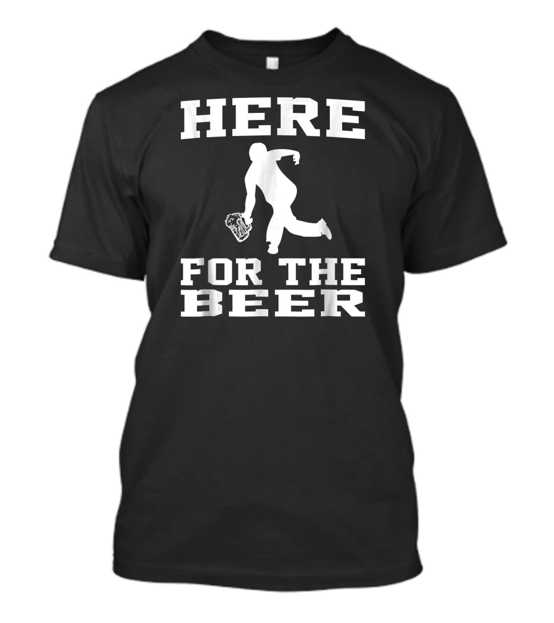 Here For The Beer Funny Bowling Drinking T-Shirt
