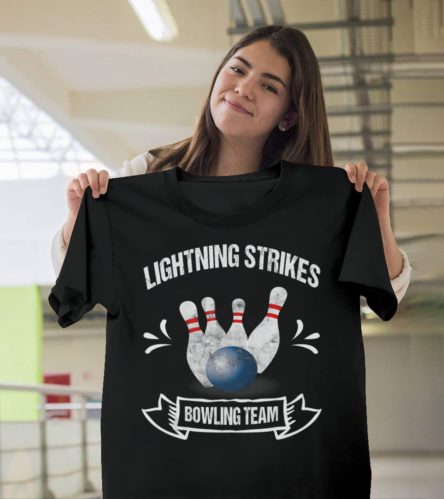 Lightning Strikes Bowling Team T-Shirt