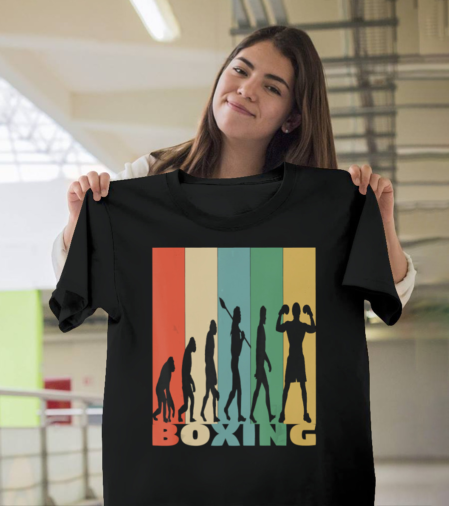 Boxing Evolution Vintage Silhouette Humor T-Shirt